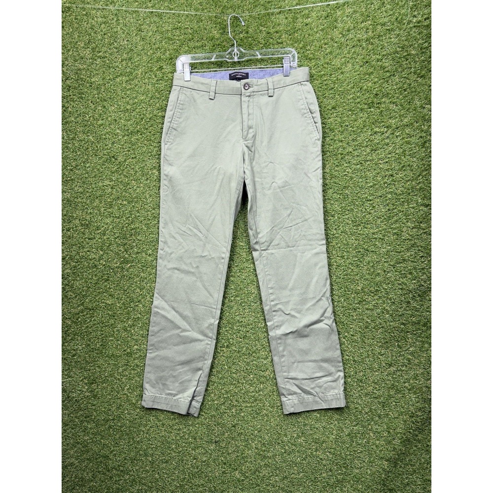 Banana Republic Emerson Chino Pants Mens 30x30 Green Cotton Straight Flat Front